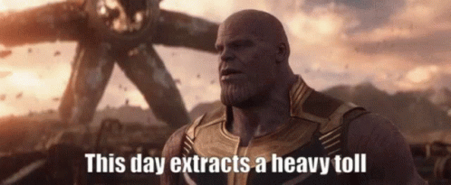 Thanos This Day GIF - Thanos This Day Exracts A Heavy Toll GIFs