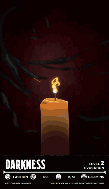 a poster with a candle and the word darkness