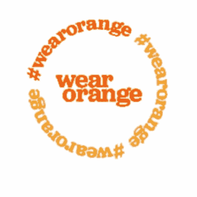 a logo that says wear orange in a circle on a white background