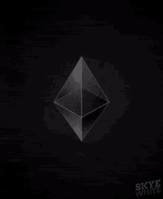 a black and white drawing of a diamond on a black background .