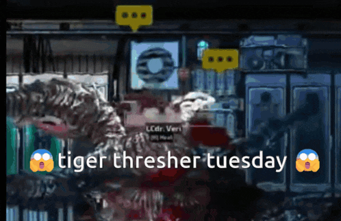 a screenshot of a video game with the words tiger thrasher tuesday