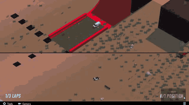 a screenshot of a video game that says 1/3 laps on it