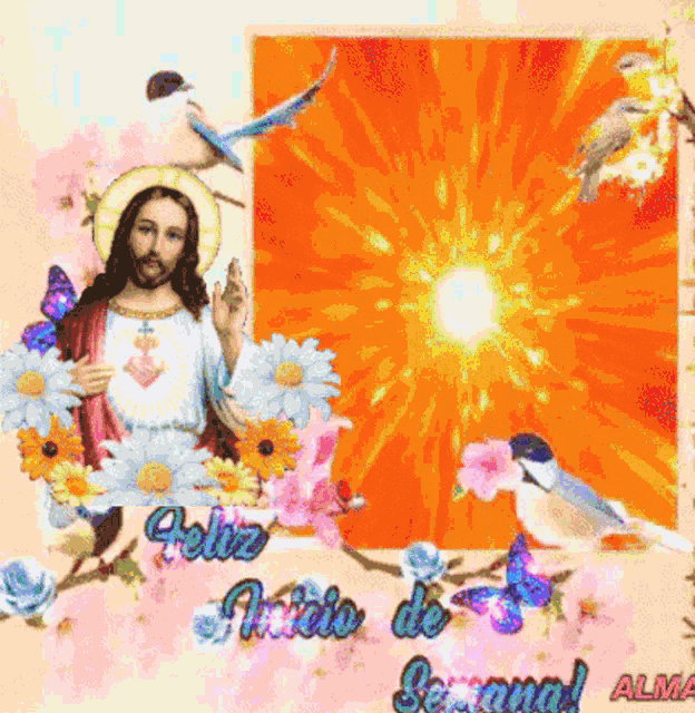 F Eliz Inicio De Semana Jesus GIF - F Eliz Inicio De Semana Jesus Flowers GIFs