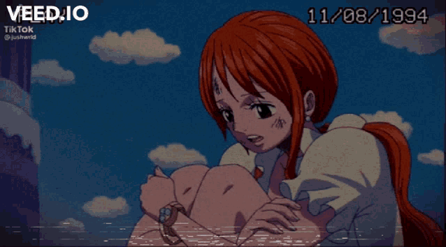a cartoon of a girl with the date 11/08/1994 on the bottom