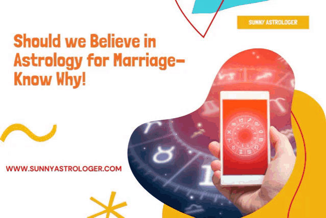 a person holding a cell phone in front of a zodiac sign with the words should we believe in astrology for marriage-know why