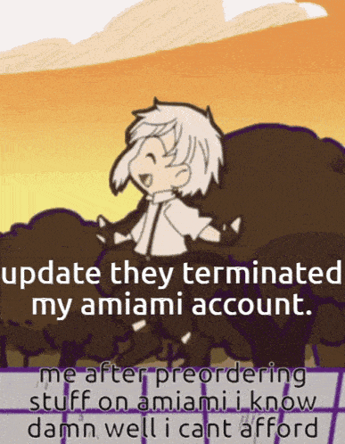 a cartoon of a boy with the words update they terminated my miami account