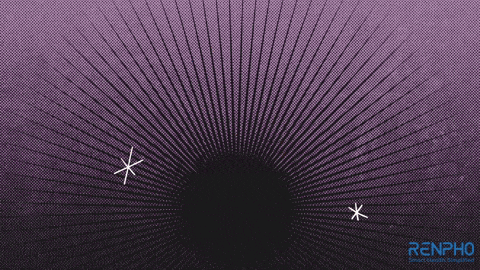 a renpho massage gun is shown with a purple background