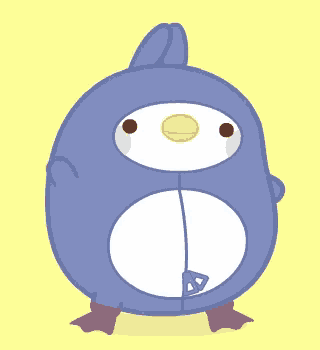 a cartoon of a penguin with a zipper on its belly