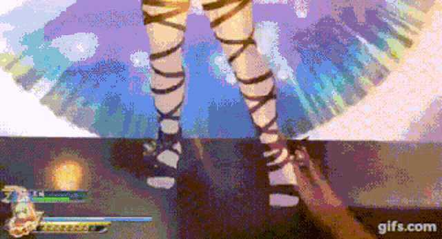 a pixelated image of a person 's feet in a video game