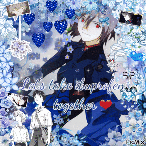 a picture of a boy with the words let 's take ibuprofen together on it