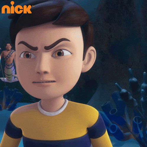 a cartoon character from nick shows an angry expression