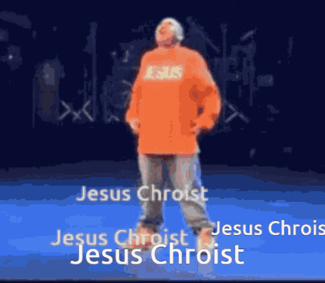 jesus chroist is written on the blue background