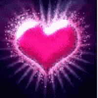 a pink heart with wings coming out of it on a dark background
