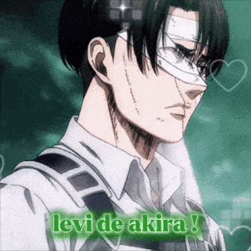 a picture of a man with a bandage on his face and the words levi de akira below him