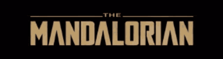 a logo for the mandalorian is shown on a dark background