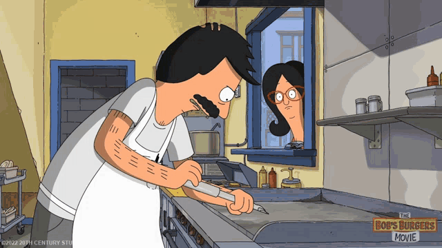 a bob 's burgers movie poster with a man and woman