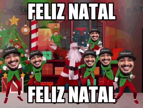 a christmas greeting card that says feliz natal on it