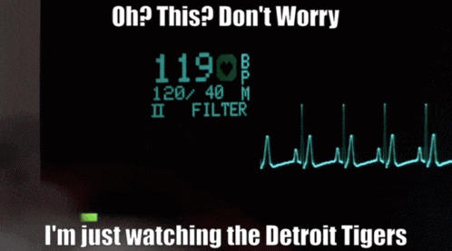 a monitor shows a heartbeat and says oh this don 't worry