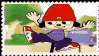a postage stamp with a cartoon character on it .