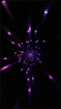 a black background with a rainbow of colors and a red center