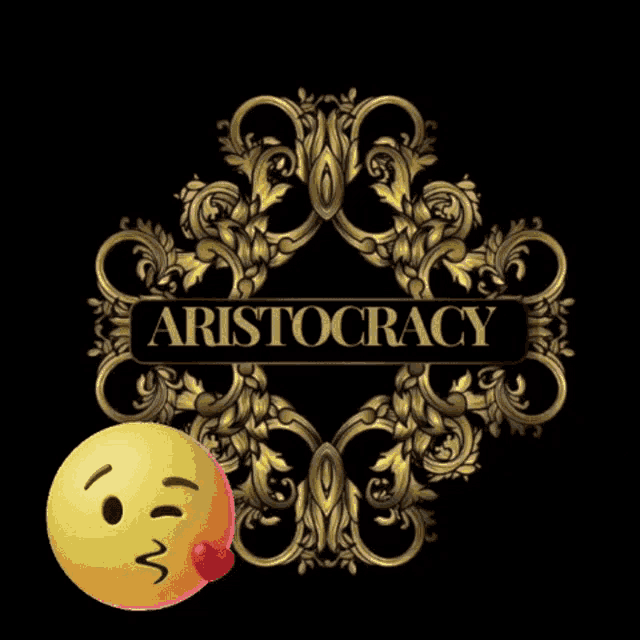 aristocracy logo with a kissing smiley face in front of it