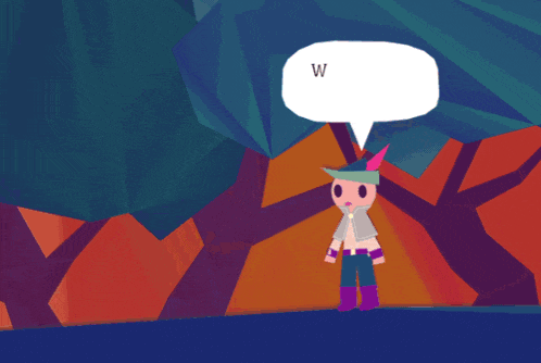 a cartoon of a girl on a broom with a speech bubble