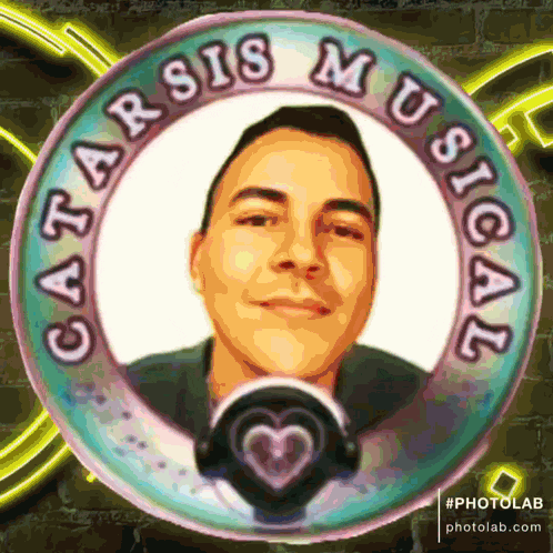a picture of a man in a circle with the words catarsis musical