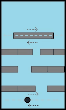 a drawing of a maze with arrows pointing to different directions