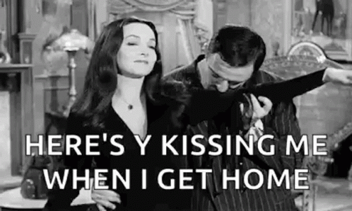 Morticia Addams Gomez Addams GIF - Morticia Addams Gomez Addams Kiss GIFs