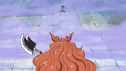 a cartoon character is jumping over a bridge