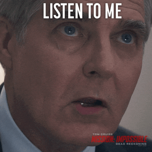 a poster for mission impossible shows a man with his mouth open