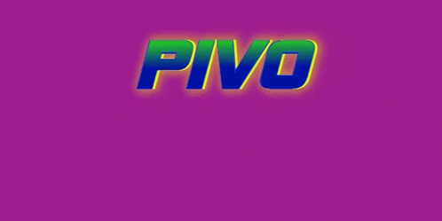 a purple background with the word pivo in blue
