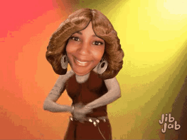 a jib jab animation of a woman dancing
