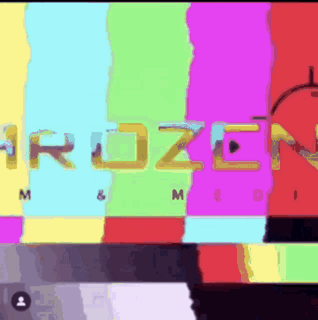 a colorful background with the word " frozen " in gold letters