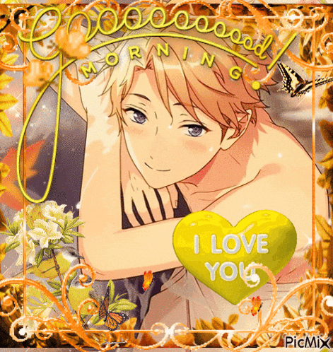 a picture of a man with a heart that says i love you