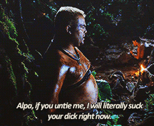 a man says alpa if you untie me i will literally suck your dick right now on a screen