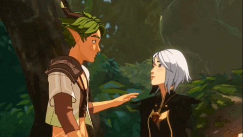a close up of a cartoon character with green hair kissing another character