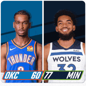 two basketball players from the okc thunder and the minnesota wolves