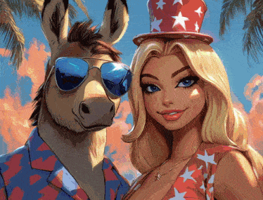 a donkey and a woman pose for a picture