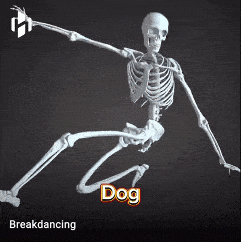 a skeleton is dancing with the words literally her brother behind it