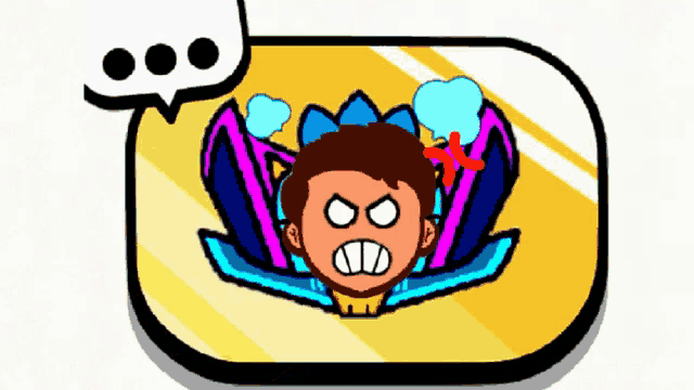 a cartoon drawing of a man with a speech bubble above his head