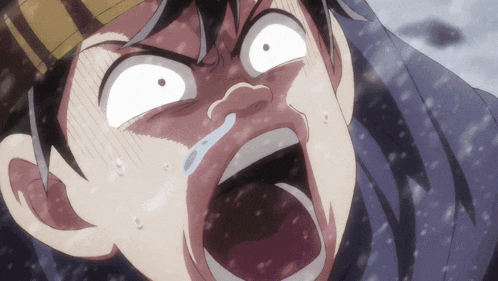 a close up of a person with their mouth open