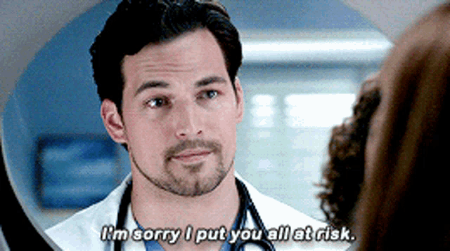 Greys Anatomy Andrew Deluca GIF - Greys Anatomy Andrew Deluca Im Sorry I Put You All At Risk GIFs