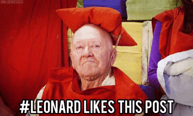 leonard likes this post is written on a picture of an elderly man
