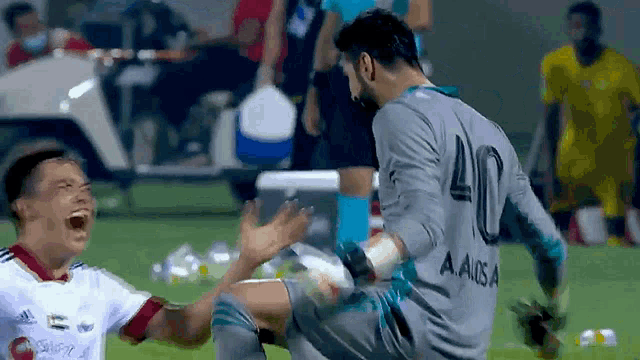 a soccer player with the number 40 on his shirt