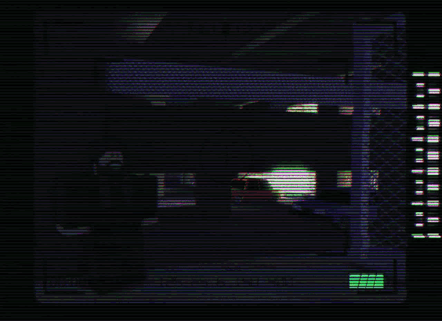 a black and purple screen with a few lines and a few numbers