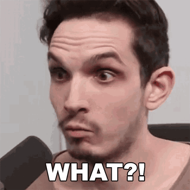 a man with a beard is making a funny face and says what ?