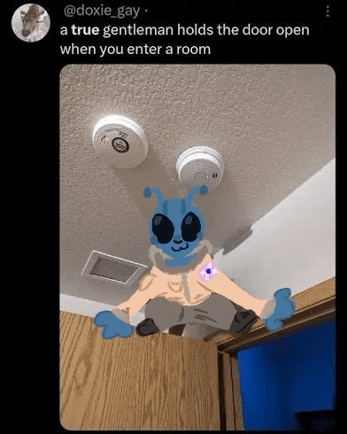 a true gentleman holds the door open when you enter a room