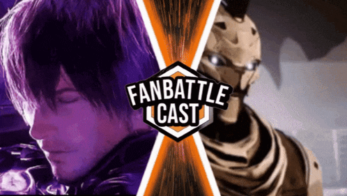 a fan battle cast poster with a man and a robot on it