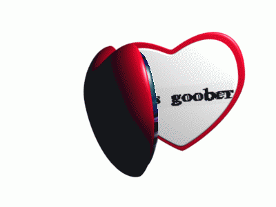 a heart shaped mirror with a picture of a monster and the words this goober